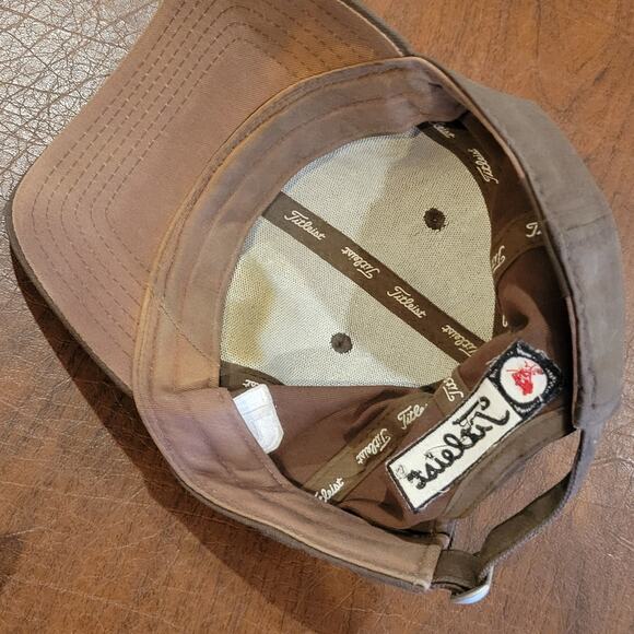 Titleist FJ Strap Back Cap Hat Golf Brown Baseball Cap New Era - Picture 7 of 8